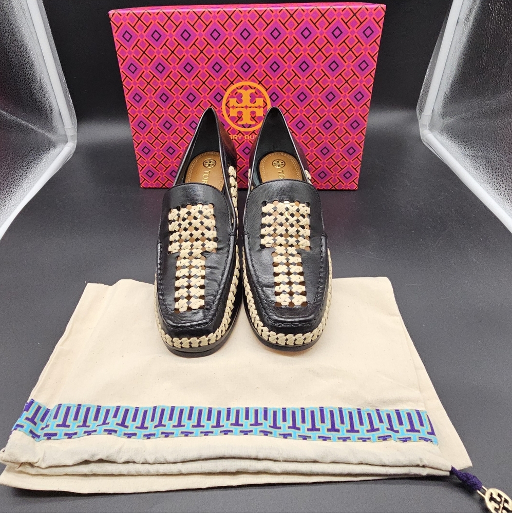 Tory Burch Women's Woven Raffia Loafer 10.5 NWT & Dust Bag. Never Worn!
